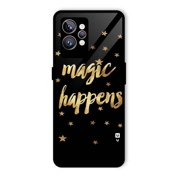 Magic Happens Glass Back Case for Realme GT2 Pro