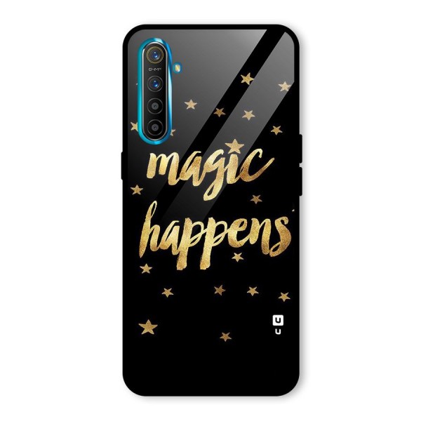 Magic Happens Glass Back Case for Realme XT