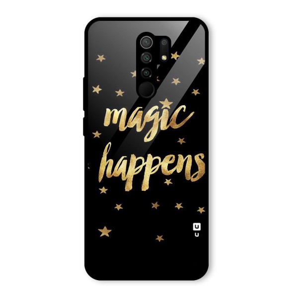 Magic Happens Glass Back Case for Redmi 9 Prime