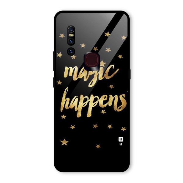 Magic Happens Glass Back Case for Vivo V15