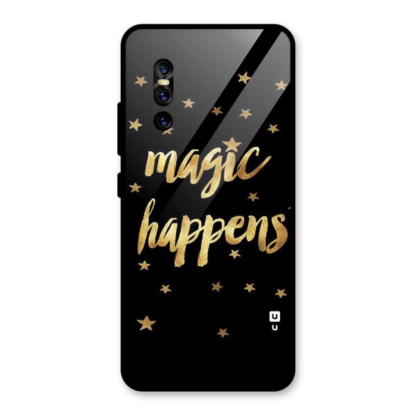 Magic Happens Glass Back Case for Vivo V15 Pro