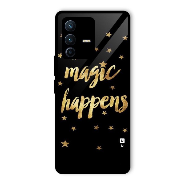 Magic Happens Glass Back Case for Vivo V23 Pro