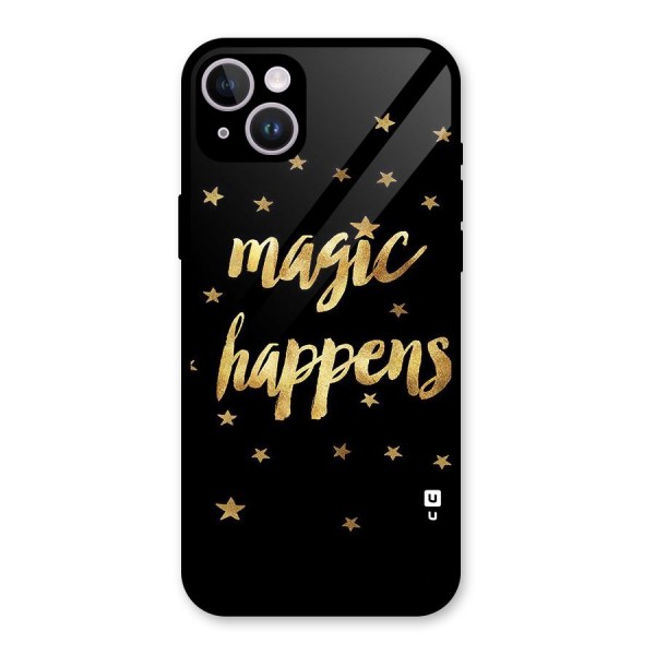 Magic Happens Glass Back Case for iPhone 14 Plus