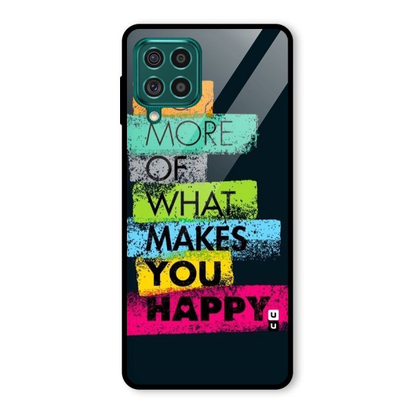 Makes You Happy Glass Back Case for Galaxy F62