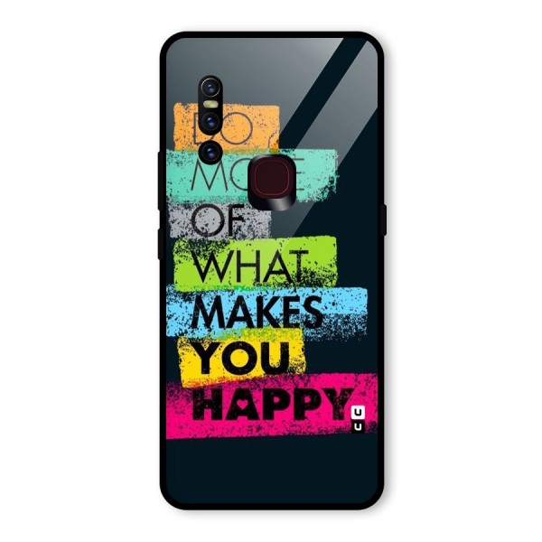 Makes You Happy Glass Back Case for Vivo V15