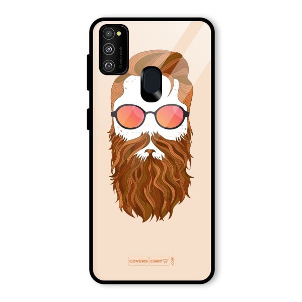 Man in Beard Glass Back Case for Galaxy M21