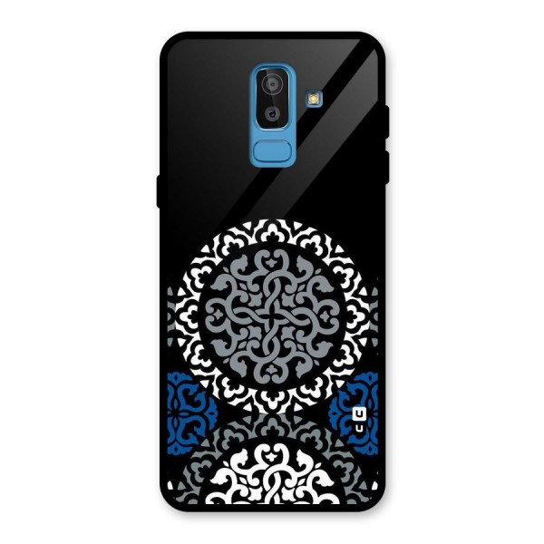 Mandala Circle Pattern Glass Back Case for Galaxy J8