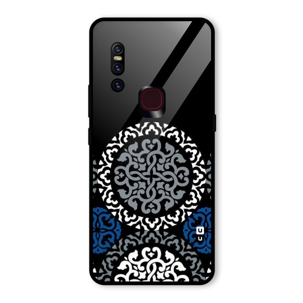 Mandala Circle Pattern Glass Back Case for Vivo V15