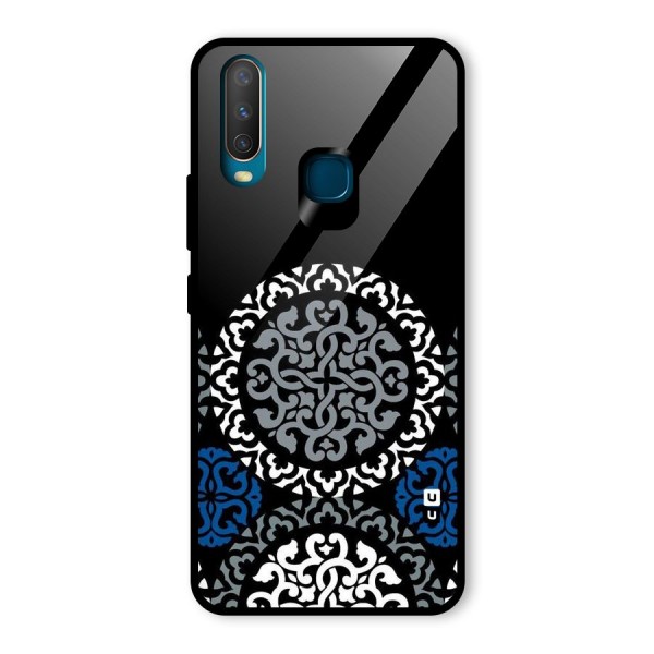 Mandala Circle Pattern Glass Back Case for Vivo Y12