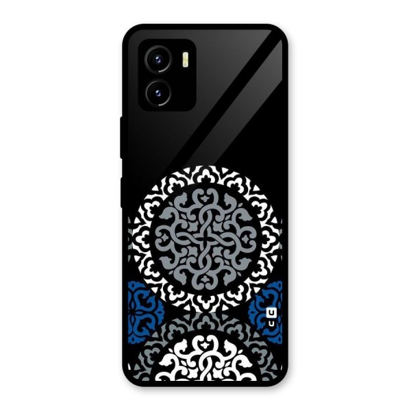 Mandala Circle Pattern Glass Back Case for Vivo Y15s