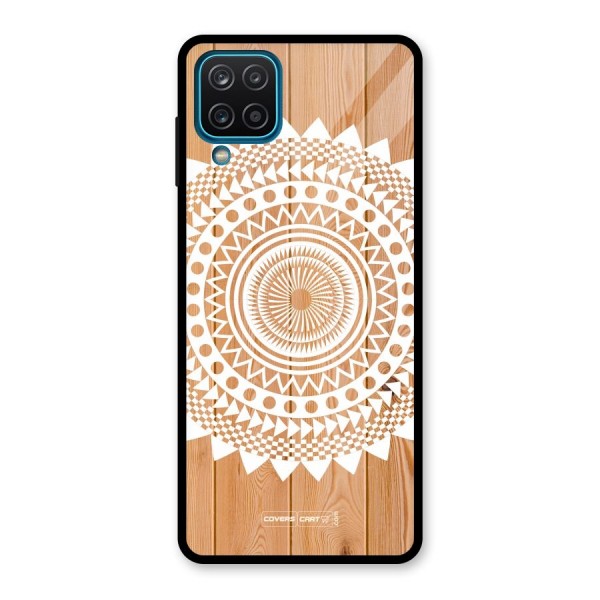 Mandala Design Glass Back Case for Galaxy A12