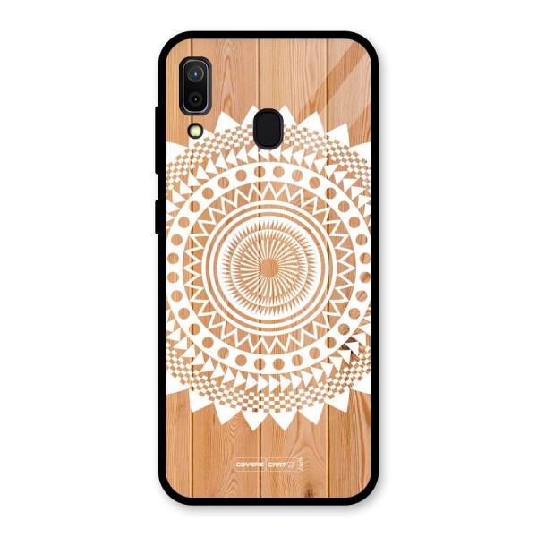 Mandala Design Glass Back Case for Galaxy A30