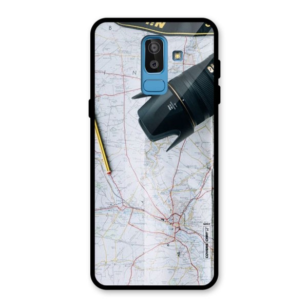 Map And Camera Glass Back Case for Galaxy J8