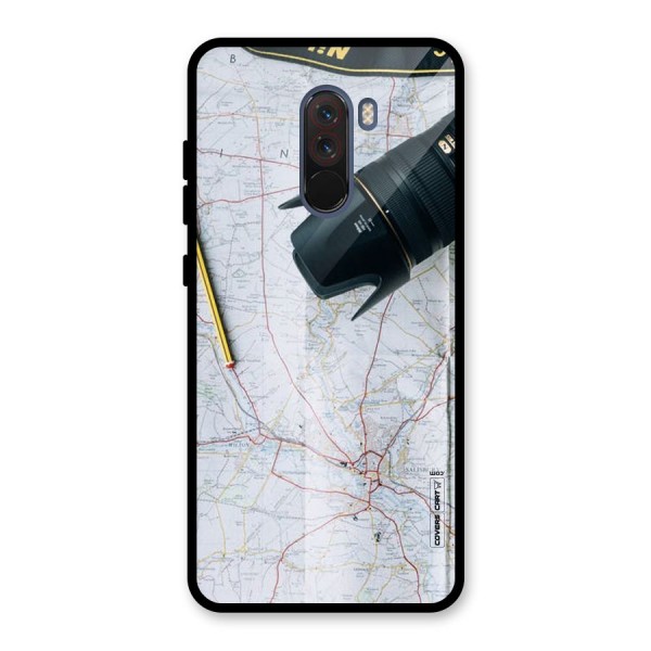 Map And Camera Glass Back Case for Poco F1