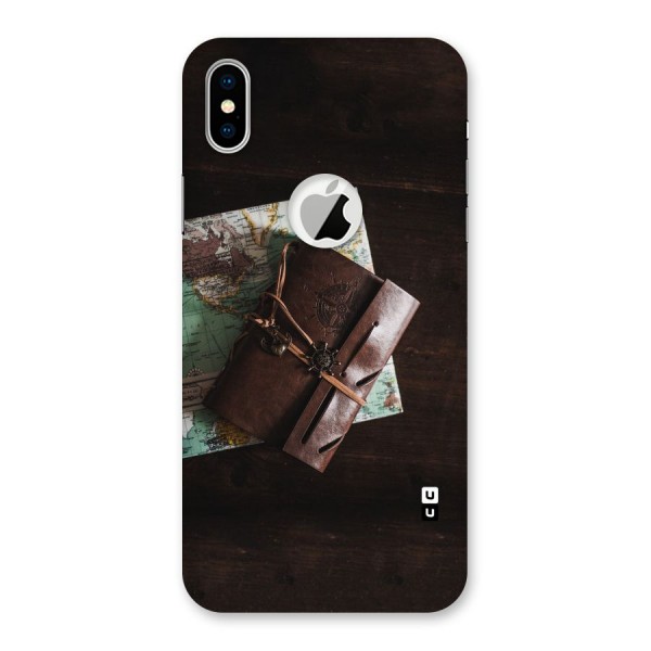 Map Journal Back Case for iPhone XS Logo Cut