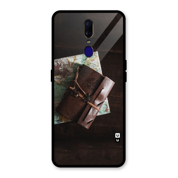 Map Journal Glass Back Case for Oppo F11