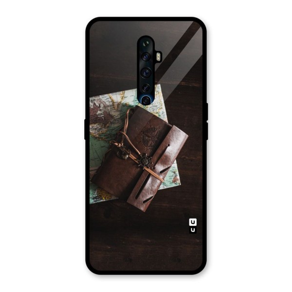 Map Journal Glass Back Case for Oppo Reno2 Z