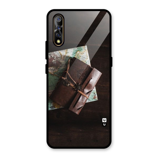 Map Journal Glass Back Case for Vivo Z1x