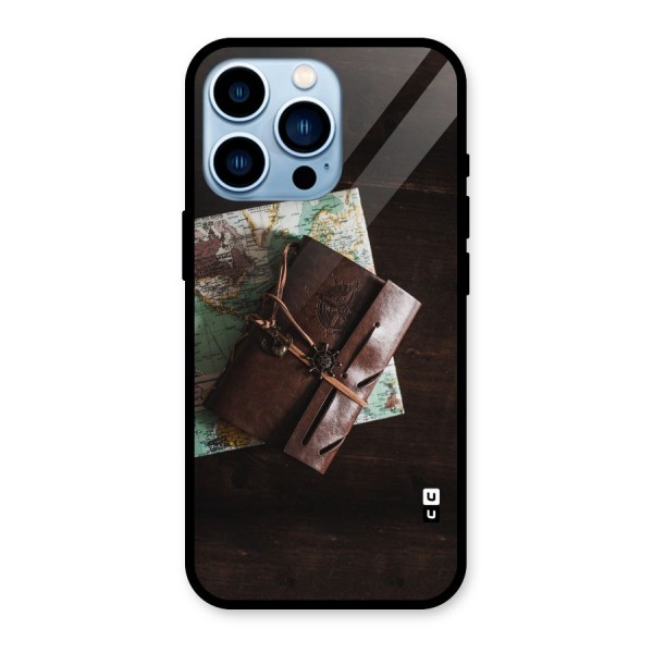 Map Journal Glass Back Case for iPhone 13 Pro
