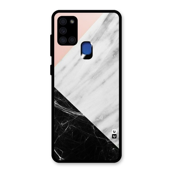 Marble Cuts Glass Back Case for Galaxy A21s