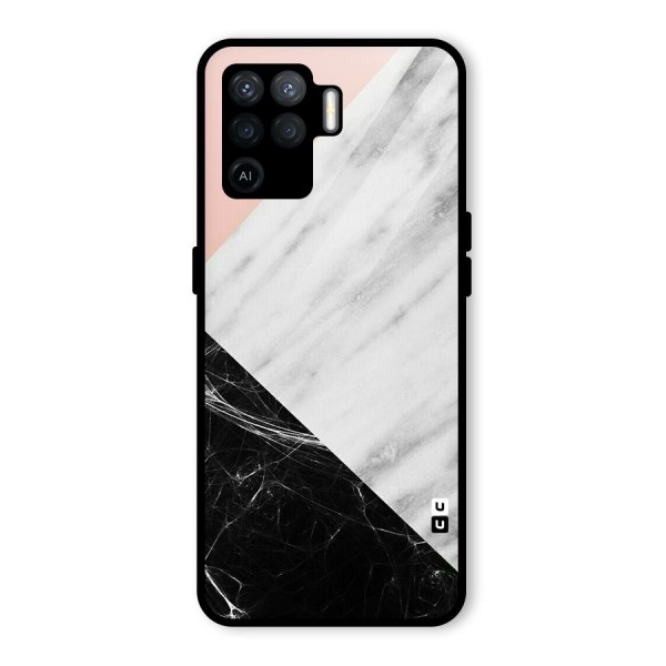 Marble Cuts Glass Back Case for Oppo F19 Pro