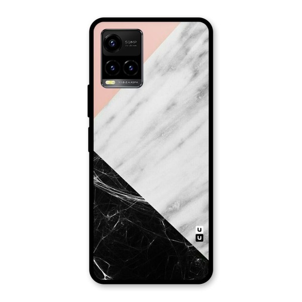 Marble Cuts Glass Back Case for Vivo Y21A