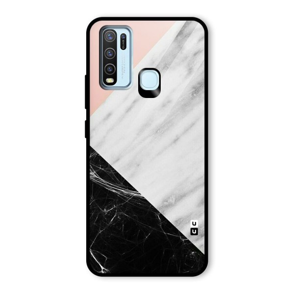 Marble Cuts Glass Back Case for Vivo Y30