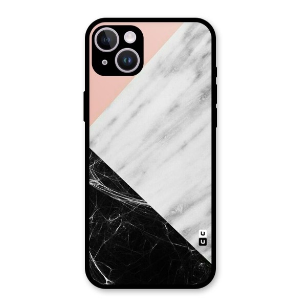 Marble Cuts Glass Back Case for iPhone 14 Plus