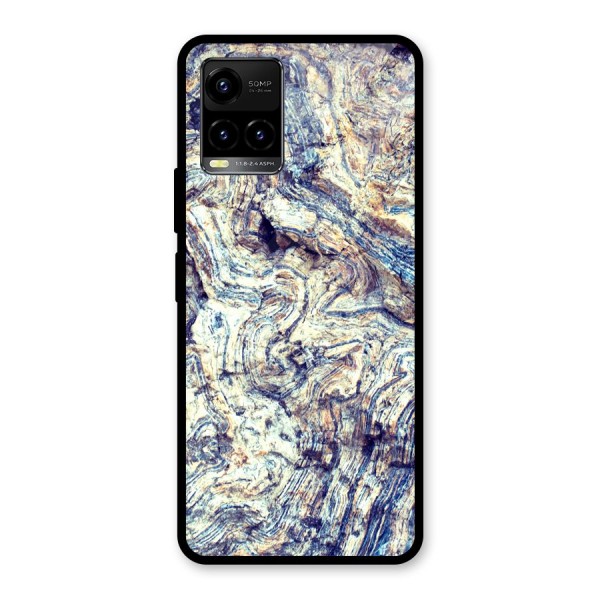 Marble Pattern Glass Back Case for Vivo Y33s