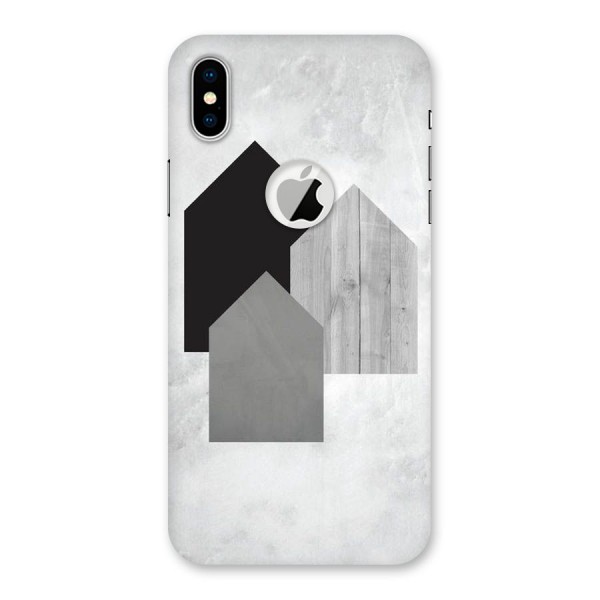 Marble Poster Back Case for iPhone XS Logo Cut