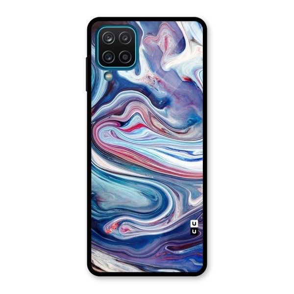 Marble Style Printed Glass Back Case for Galaxy A12