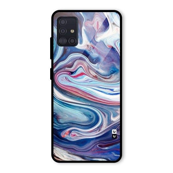 Marble Style Printed Glass Back Case for Galaxy A51