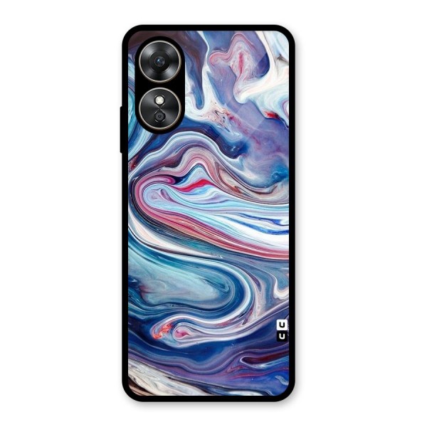 Marble Style Printed Glass Back Case for Oppo A17