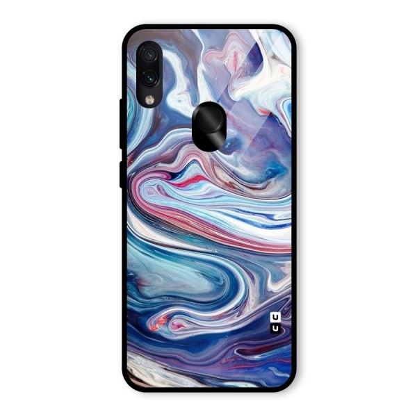 Marble Style Printed Glass Back Case for Redmi Note 7S