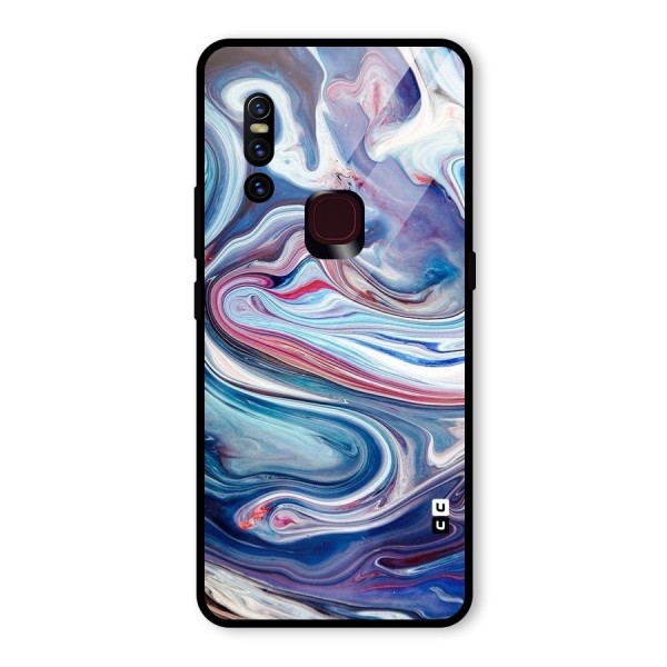 Marble Style Printed Glass Back Case for Vivo V15