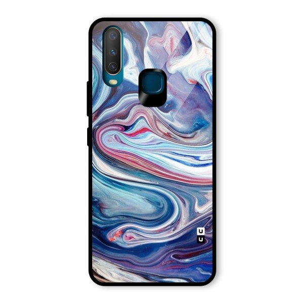 Marble Style Printed Glass Back Case for Vivo Y12