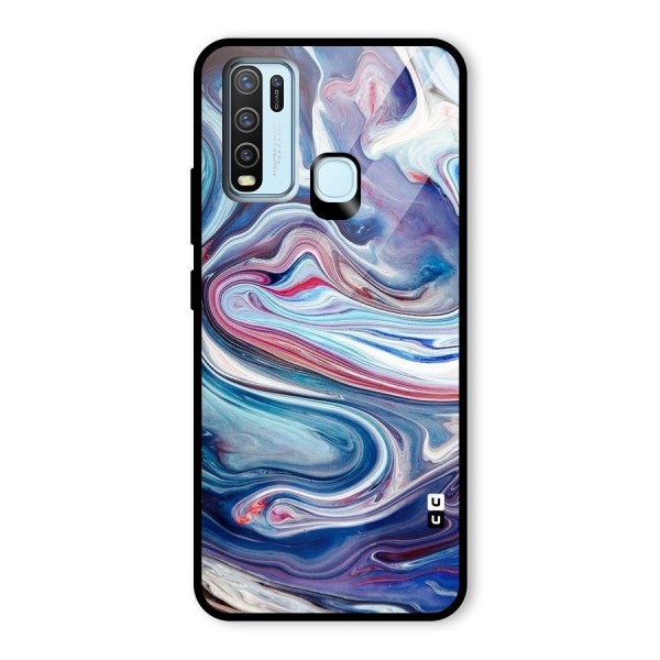 Marble Style Printed Glass Back Case for Vivo Y30