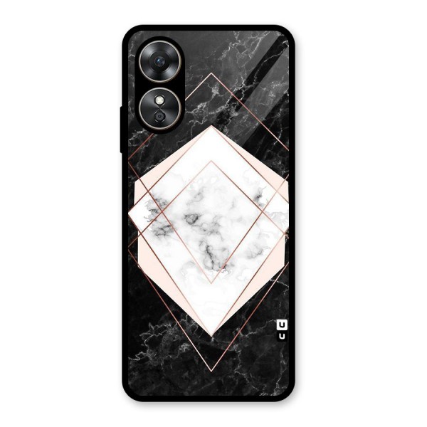 Marble Texture Print Glass Back Case for Oppo A17