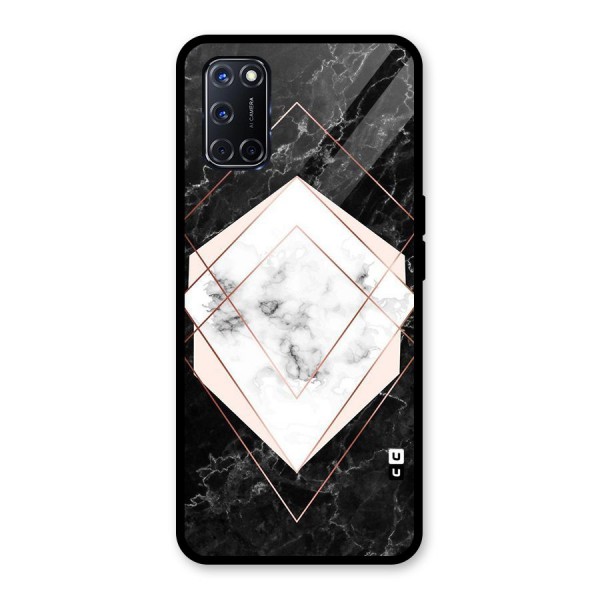 Marble Texture Print Glass Back Case for Oppo A52