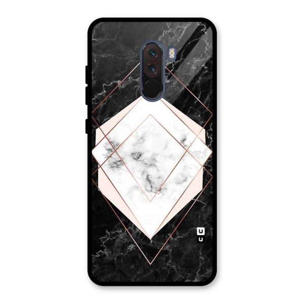 Marble Texture Print Glass Back Case for Poco F1