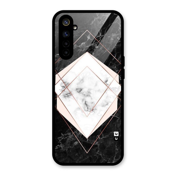 Marble Texture Print Glass Back Case for Realme 6