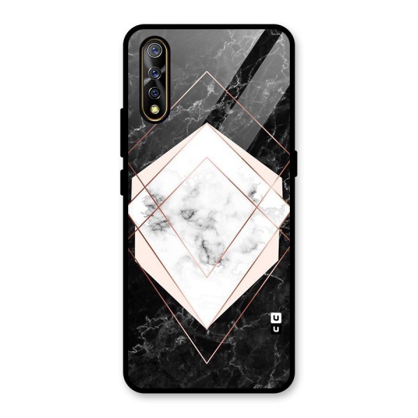 Marble Texture Print Glass Back Case for Vivo S1