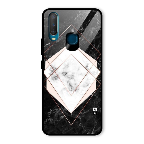 Marble Texture Print Glass Back Case for Vivo Y15