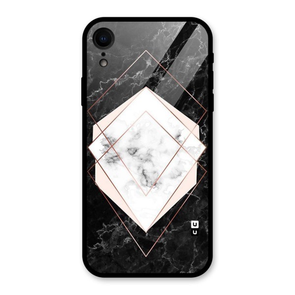 Marble Texture Print Glass Back Case for XR