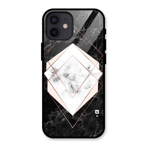 Marble Texture Print Glass Back Case for iPhone 12