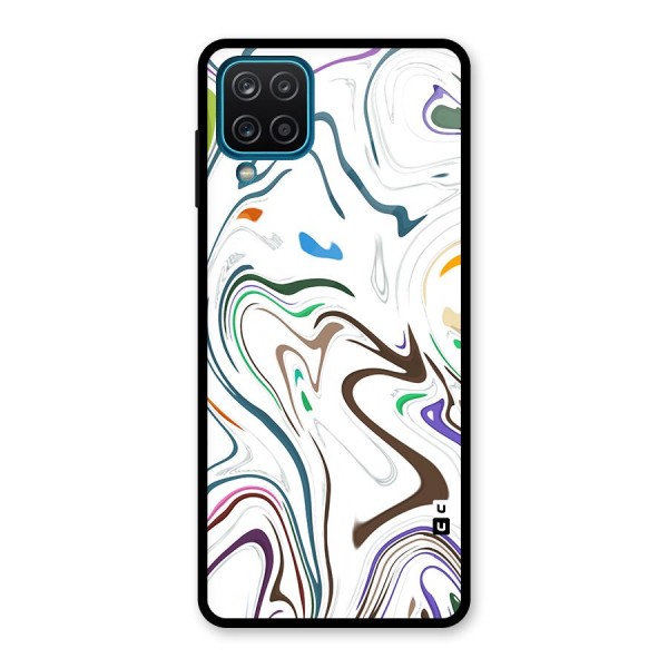 Marbled Printed Art Glass Back Case for Galaxy A12