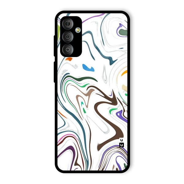 Marbled Printed Art Glass Back Case for Galaxy F23