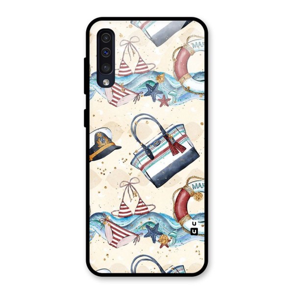 Marine Bag Design Glass Back Case for Galaxy A50s