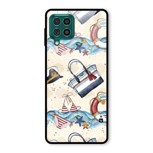 Marine Bag Design Glass Back Case for Galaxy F62