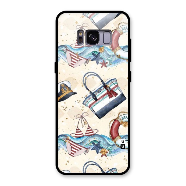 Marine Bag Design Glass Back Case for Galaxy S8